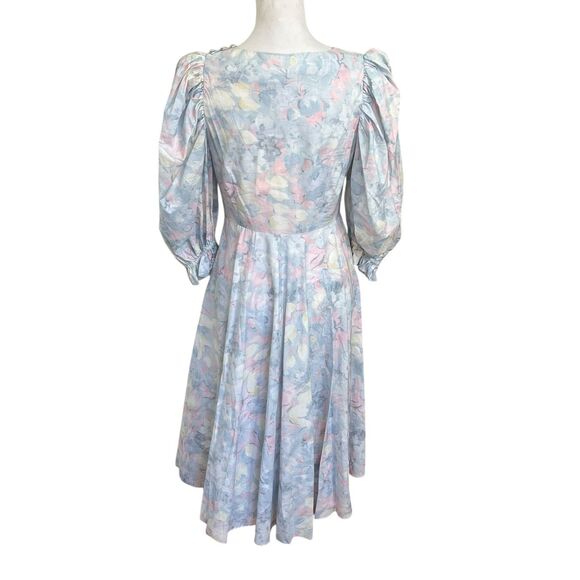 Selkie NWT Sunroom Dress Monet Print Cotton Women’s Size 8 Puff Sleeve - Picture 3 of 15